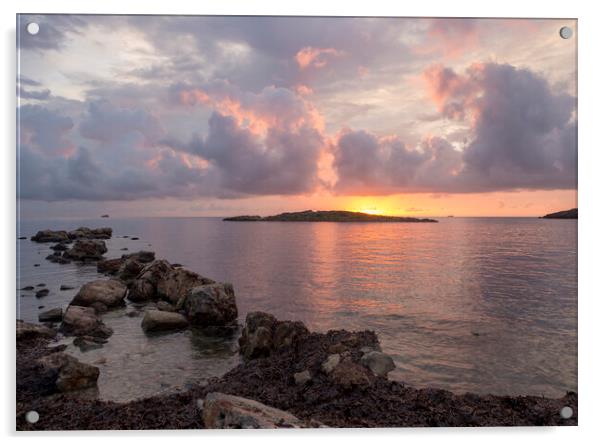 Cloudy sunrise from Sa Sal Rossa in Ibiza Acrylic by Vicen Photo