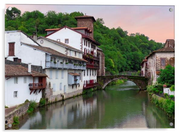 The pretty French village of Saint Jean Pied de Port Acrylic by Vicen Photo