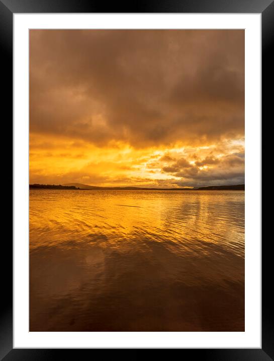 Golden and cloudy sunrise on the lake Framed Mounted Print by Vicen Photo