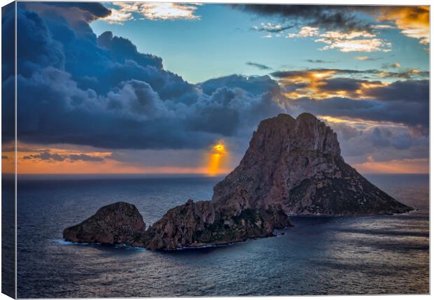 Sunset from the viewpoint of Es Vedrá in Ibiza Canvas Print by Vicen Photo