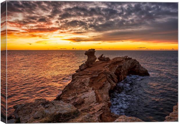 A beautiful sunrise at Cape Martinet in Ibiza Canvas Print by Vicen Photo