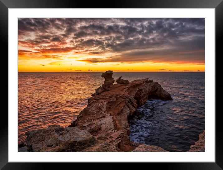 A beautiful sunrise at Cape Martinet in Ibiza Framed Mounted Print by Vicen Photo