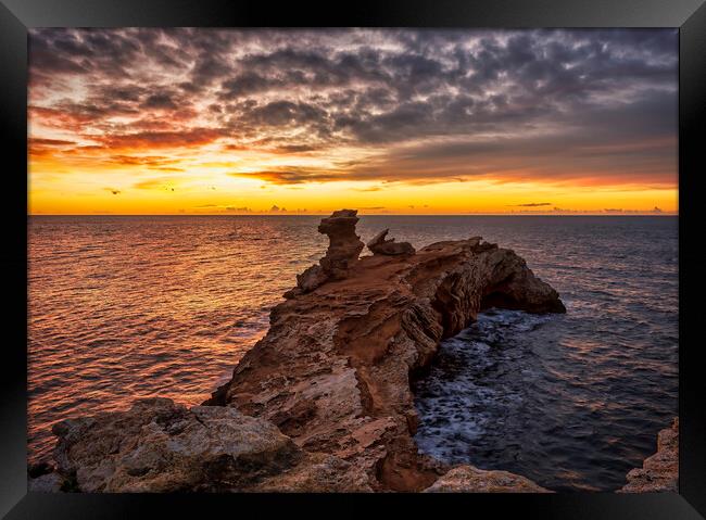 A beautiful sunrise at Cape Martinet in Ibiza Framed Print by Vicen Photo