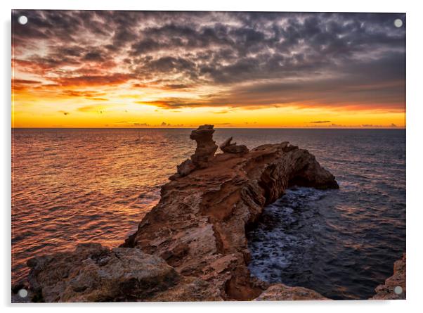 A beautiful sunrise at Cape Martinet in Ibiza Acrylic by Vicen Photo