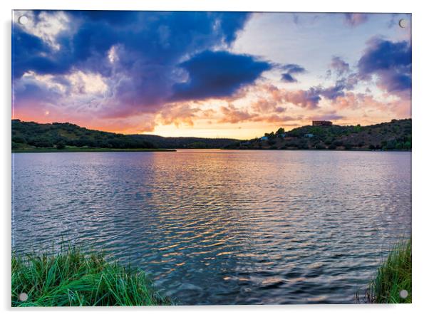 Calm sunset in the Lagunas de Ruidera Acrylic by Vicen Photo