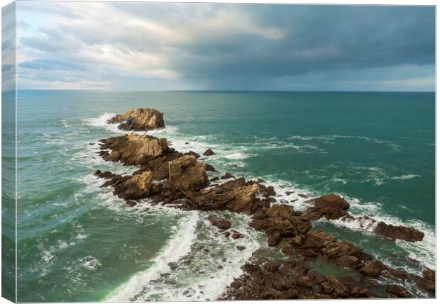 Seascape from a viewpoint of Zarautz Canvas Print by Vicen Photo