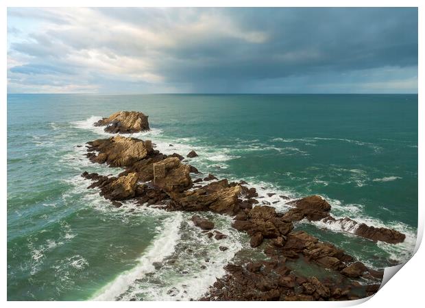Seascape from a viewpoint of Zarautz Print by Vicen Photo