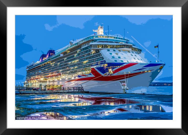 Britannia Cruise Ship Framed Mounted Print by Paul Madden