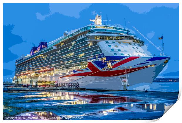 Britannia Cruise Ship Print by Paul Madden