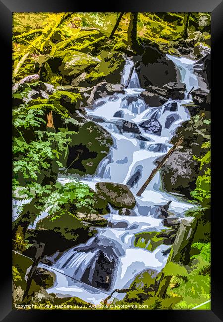 Cadair Idris waterfall Framed Print by Paul Madden