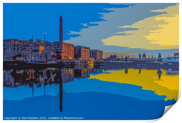 Canning Dock and Albert Dock Print by Paul Madden