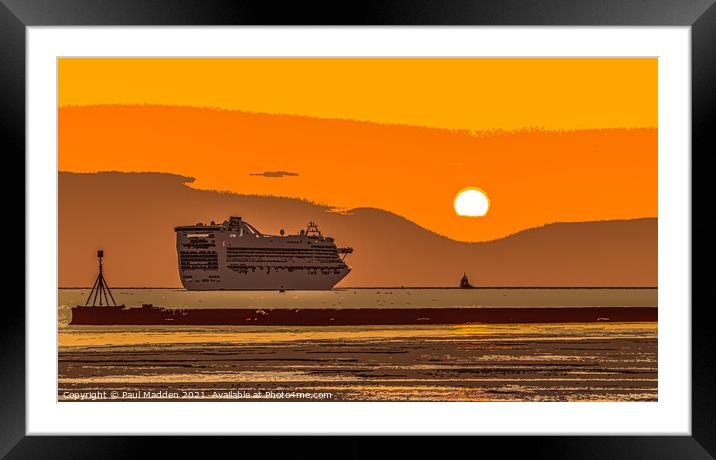 Caribbean Princess from Crosby Beach Framed Mounted Print by Paul Madden