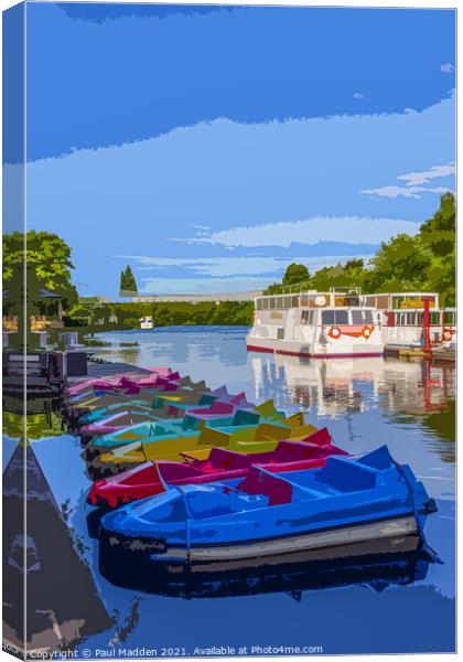 Chester boats on the River Dee Canvas Print by Paul Madden