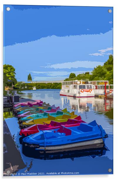 Chester boats on the River Dee Acrylic by Paul Madden