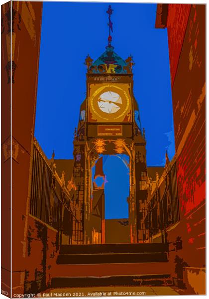 Chester walls clock Canvas Print by Paul Madden