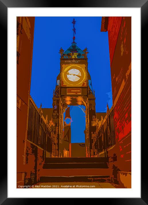Chester walls clock Framed Mounted Print by Paul Madden