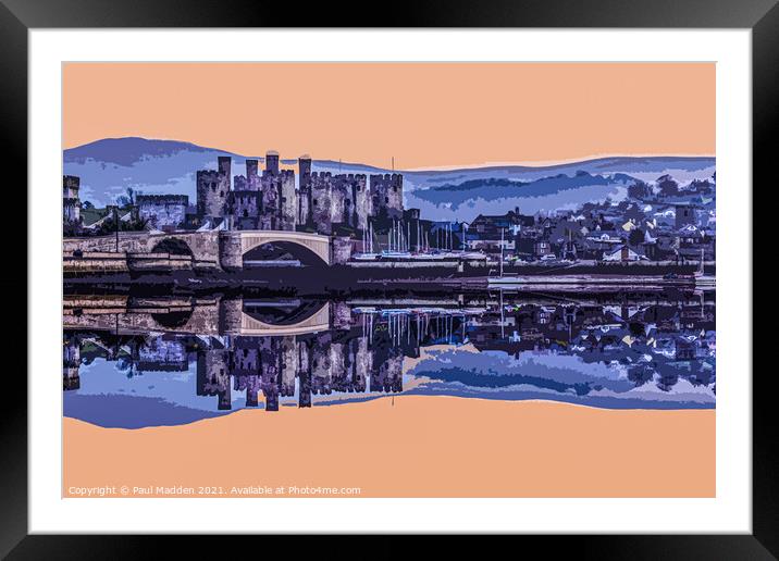 Conwy castle after sunset Framed Mounted Print by Paul Madden