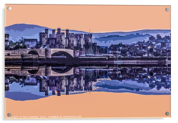Conwy castle after sunset Acrylic by Paul Madden