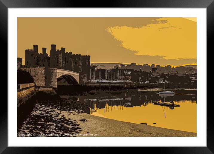 Conwy castle and harbour Framed Mounted Print by Paul Madden