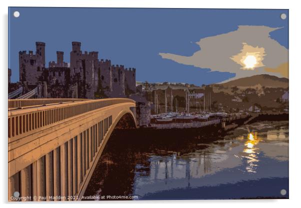 Conwy Harbour Acrylic by Paul Madden