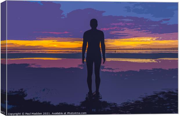Iron man and purple sky Canvas Print by Paul Madden