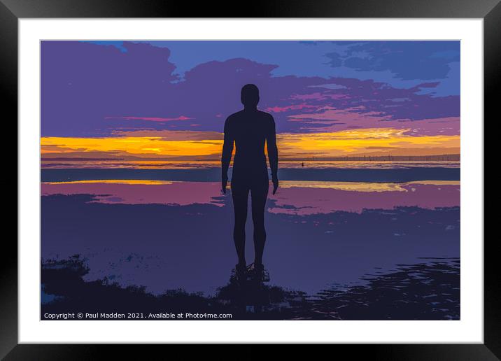 Iron man and purple sky Framed Mounted Print by Paul Madden