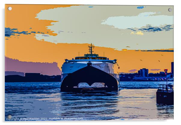 Isle of man ferry Acrylic by Paul Madden