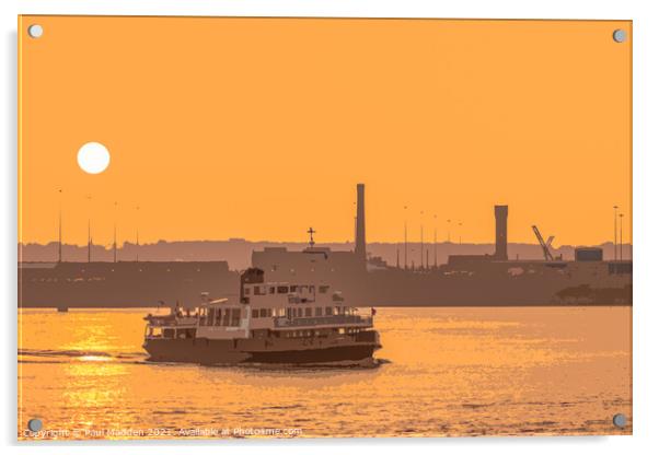 Mersey Ferry at Sunset Acrylic by Paul Madden
