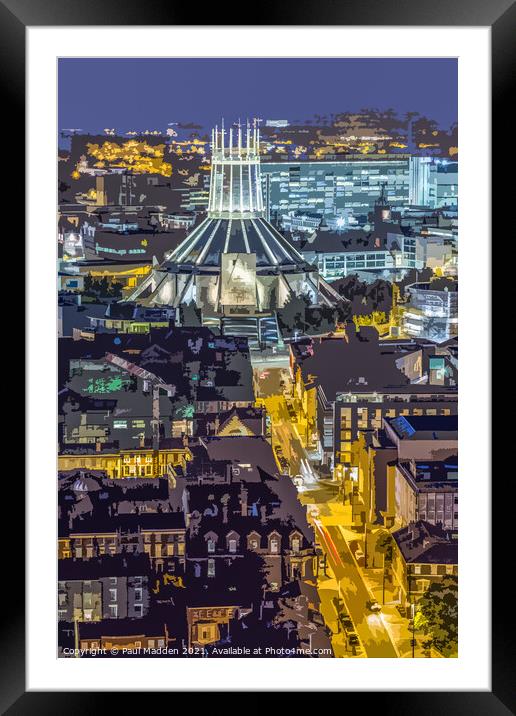 Metropolitan cathedral from the Anglican cathedral Framed Mounted Print by Paul Madden
