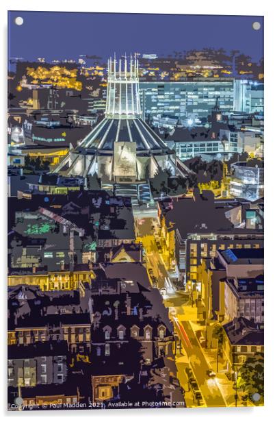 Metropolitan cathedral from the Anglican cathedral Acrylic by Paul Madden