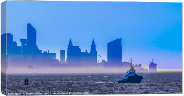 Morning on the river Mersey Canvas Print by Paul Madden