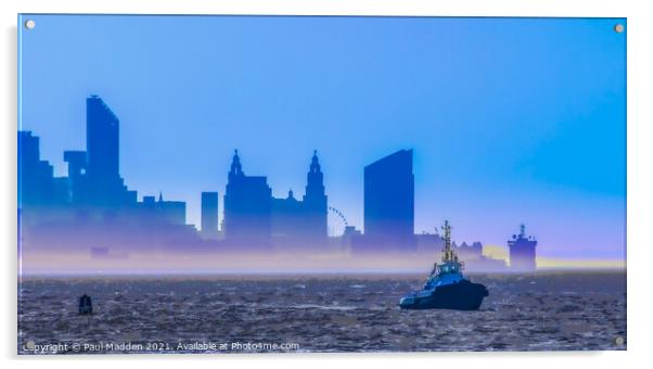 Morning on the river Mersey Acrylic by Paul Madden