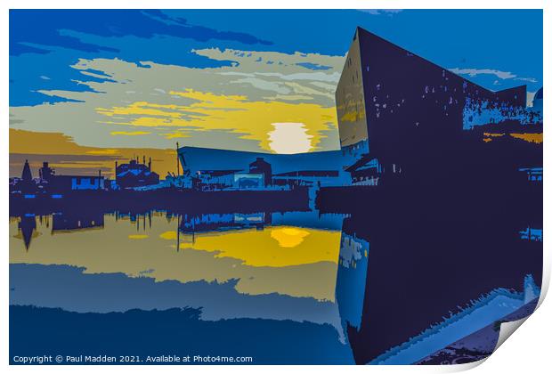 The canning dock at sunset Print by Paul Madden