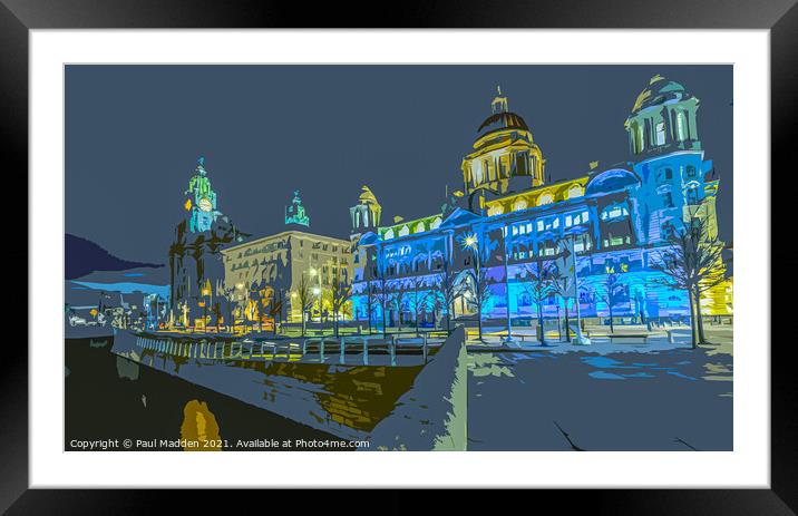 The Three Graces of Liverpool Framed Mounted Print by Paul Madden