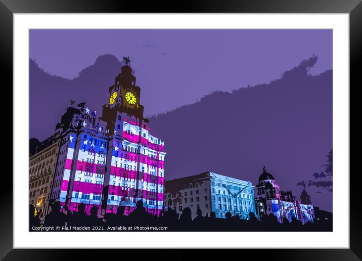 The Three Graces projection show Framed Mounted Print by Paul Madden