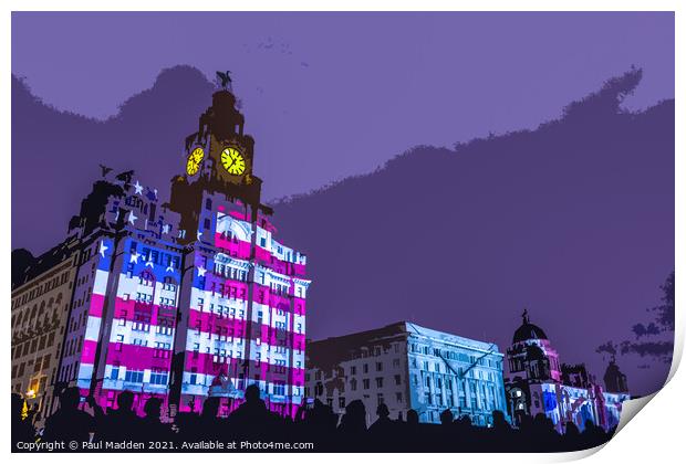 The Three Graces projection show Print by Paul Madden