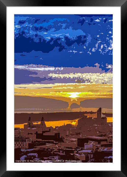 The view from the top of the Liverpool Anglican Cathedral, looki Framed Mounted Print by Paul Madden