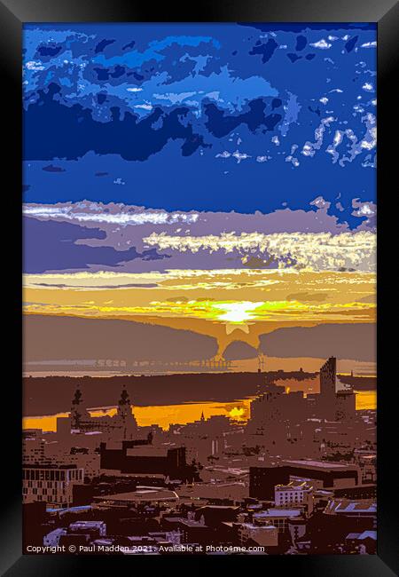 The view from the top of the Liverpool Anglican Cathedral, looki Framed Print by Paul Madden