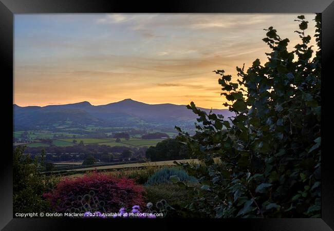 Sunset over Pen y Fan and Corn Du in the Brecon Be Framed Print by Gordon Maclaren