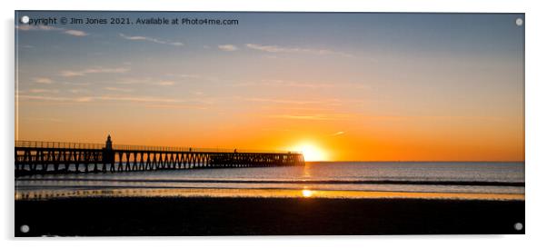 North Sea sunrise panorama Acrylic by Jim Jones