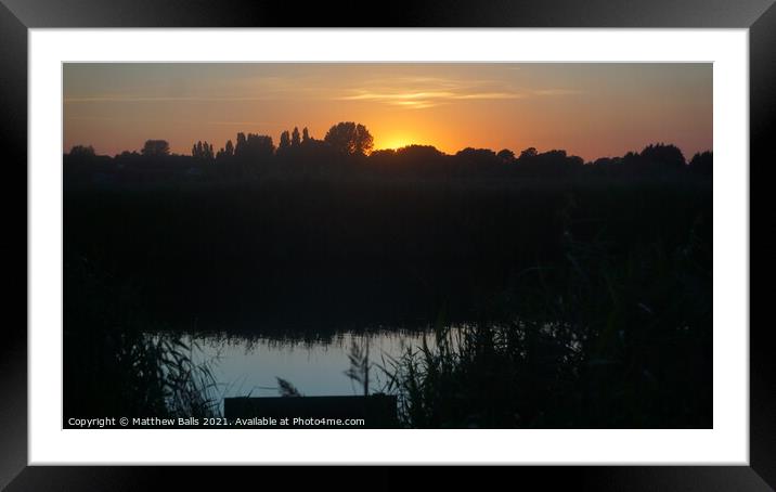 Sunset at the River Framed Mounted Print by Matthew Balls