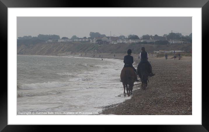horses on the Beach in colour Framed Mounted Print by Matthew Balls