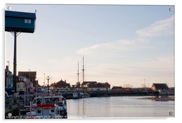 Well-next-the-sea harbour, Norfolk Acrylic by Elaine Hayward