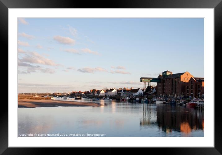 The harbour at Wells-next-the-sea, Norfolk Framed Mounted Print by Elaine Hayward