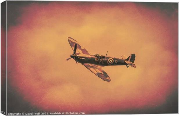 Spitfire In The Sun  Canvas Print by David Pyatt