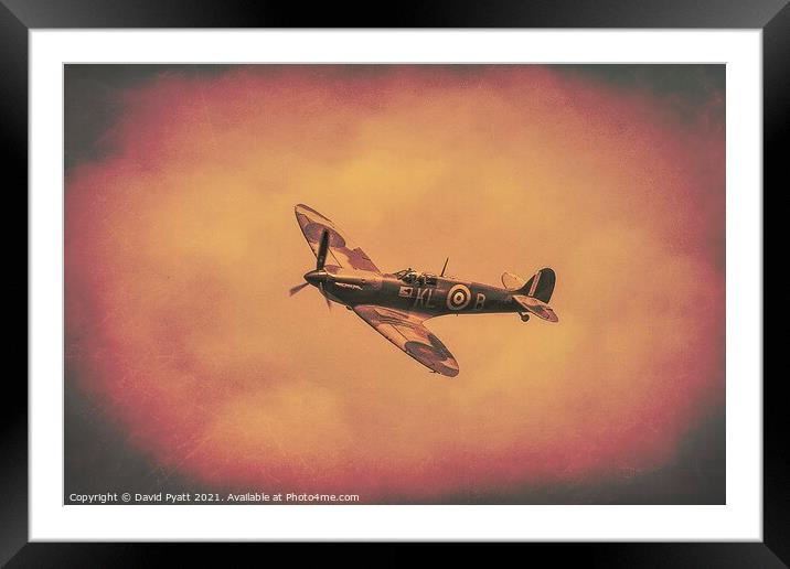 Spitfire In The Sun  Framed Mounted Print by David Pyatt