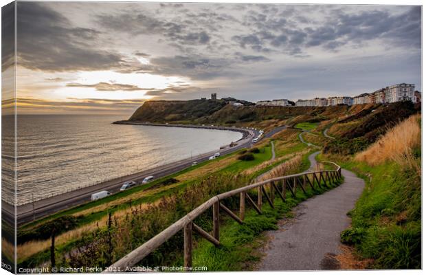 Scarborough north bay, pathways at sunrise Canvas Print by Richard Perks