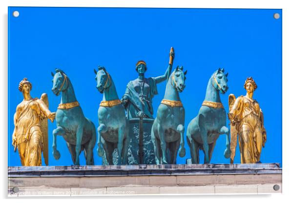 Horses Chariot Statues Arc de Triomphe du Carrousel Paris France Acrylic by William Perry