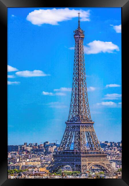 Eiffel Tower Paris France Framed Print by William Perry