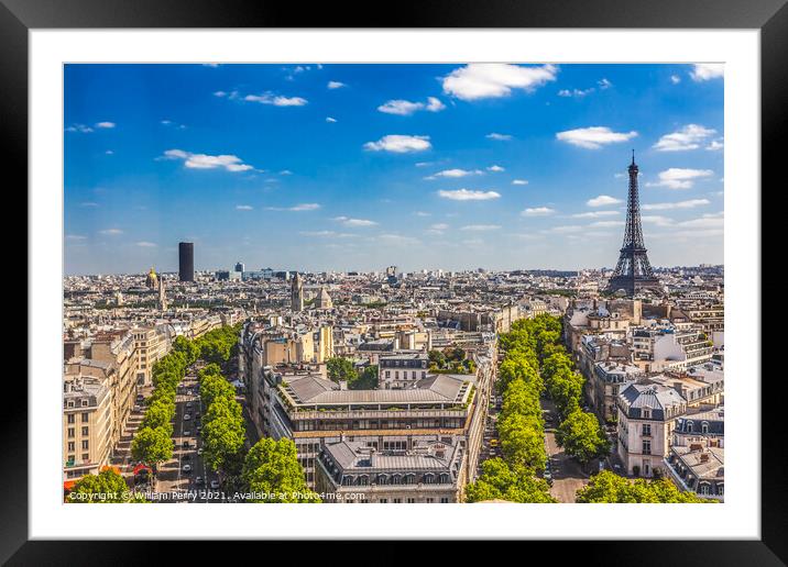 Eiffel Tower Invalides Cityscape Paris France Framed Mounted Print by William Perry